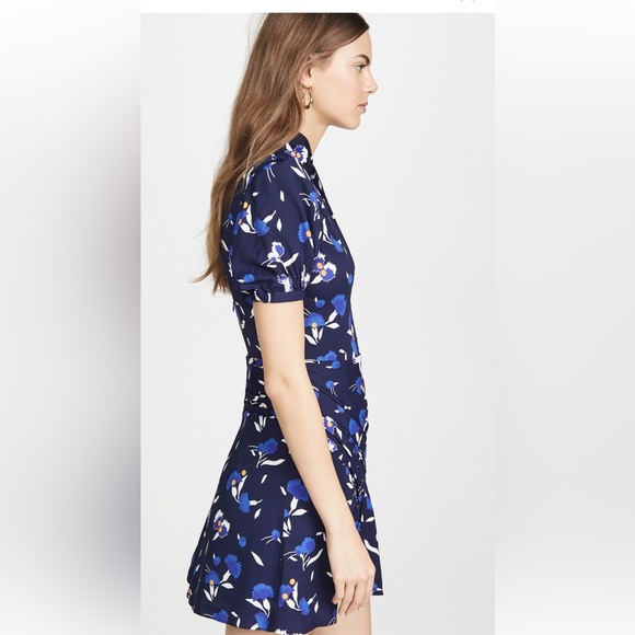 Self Portrait Navy Botanical Printed Mini Dress - Picture 3 of 6